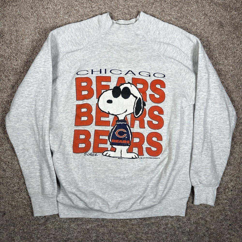 Vintage Chicago Bears Gray Sweatshirt with Orange Graphic